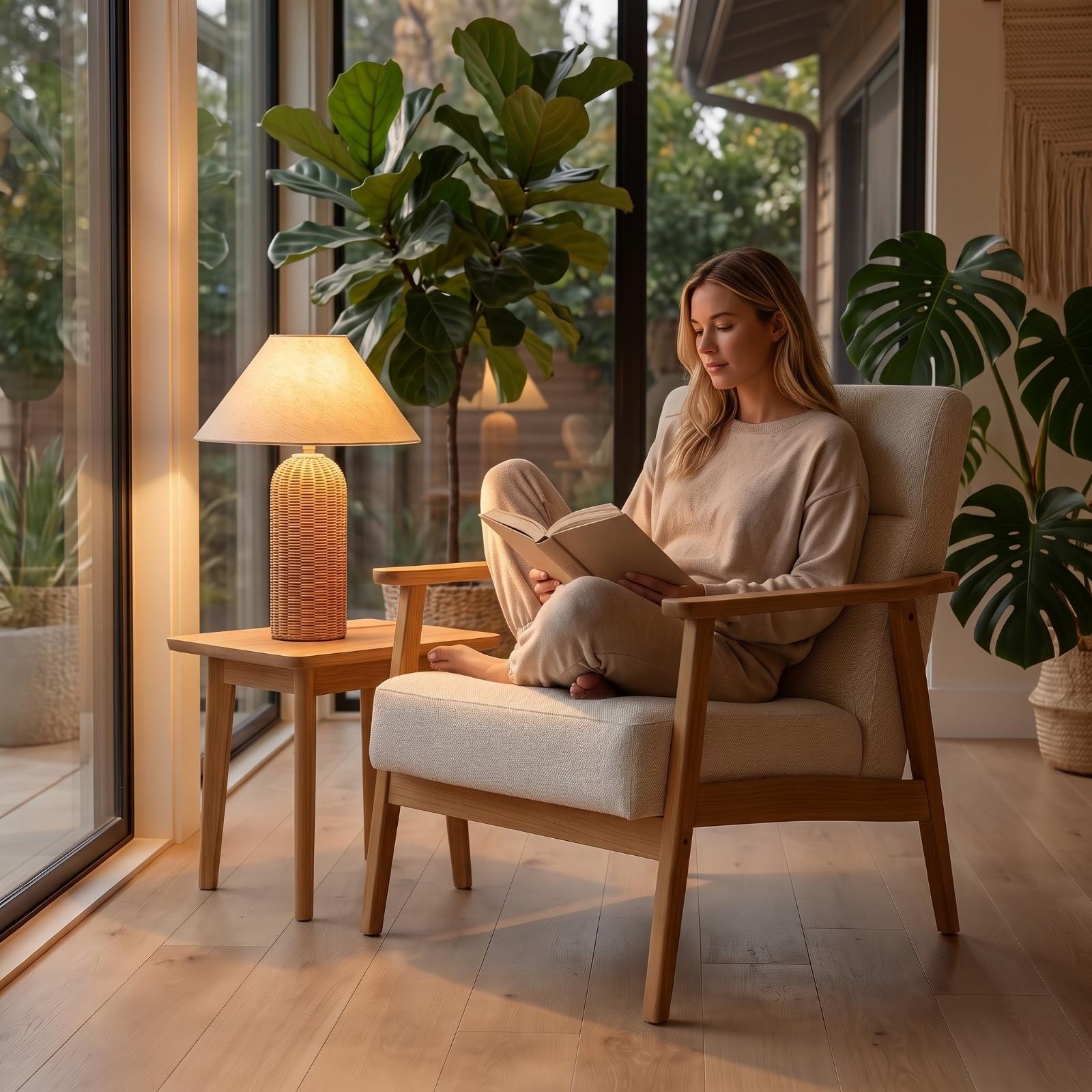 Bedside Lamp Rattan Base Fabri - Desk Setup Lamp 评论和价格